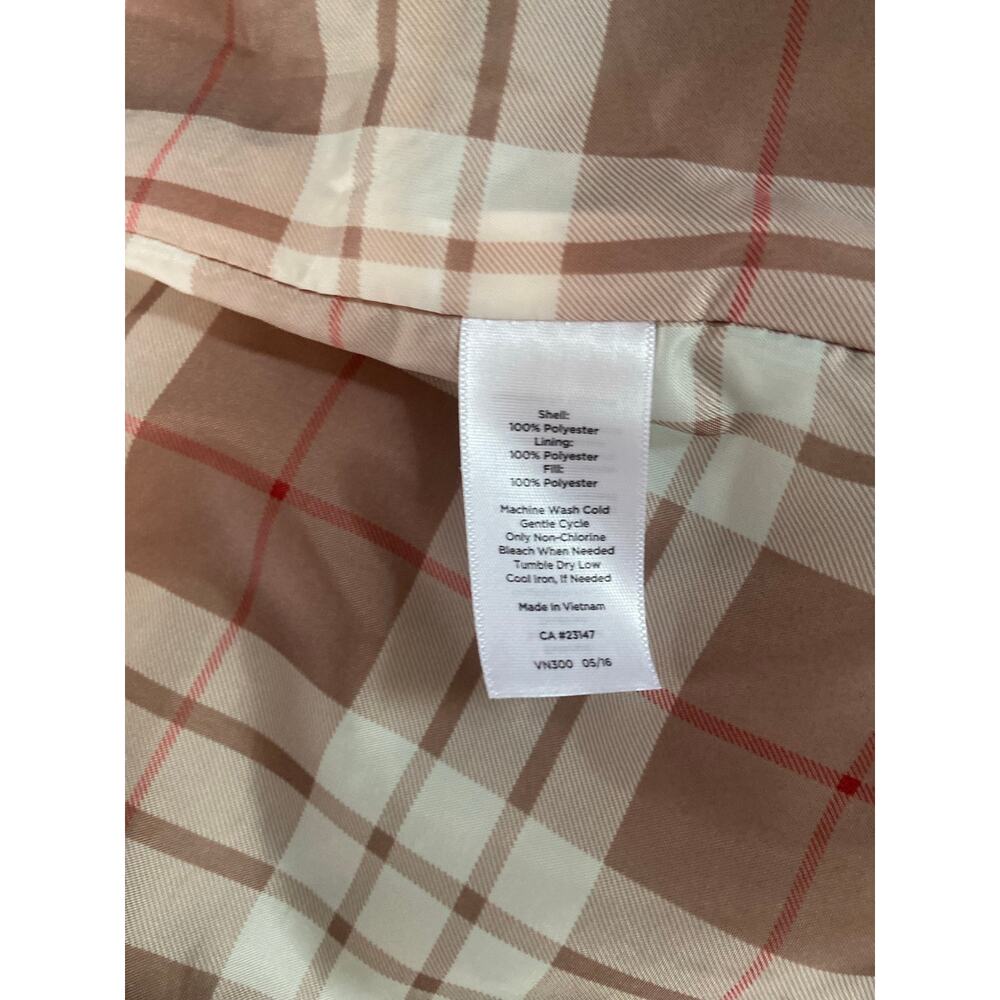 Talbots petite green quilted long sleeve jacket with plaid lining - Picture 10 of 10
